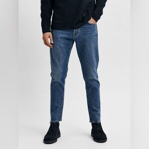 Heavy organic cotton jeans with tapered leg